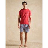 Joules Pure Cotton Rugby Print Pyjama Set Red Mix