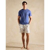 Joules Pure Cotton Rugby Print Pyjama Set Blue Mix