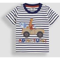 Pure Cotton Striped Appliqu Safari T-Shirt (0-5 Yrs)