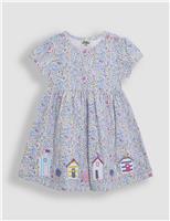 JoJo Maman Bb Pure Cotton Beach Hut Applique Floral Dress (6 Mths-5 Yrs) Multi