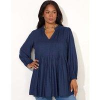 V-Neck Pintuck Tunic