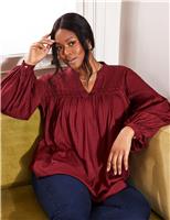V-Neck Pintuck Blouse