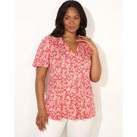 Jersey Ditsy Floral V-Neck Top