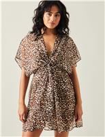 Chiffon Animal Print Beach Cover Up Kaftan