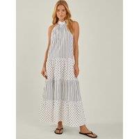 Pure Cotton Halter Neck Maxi Beach Dress