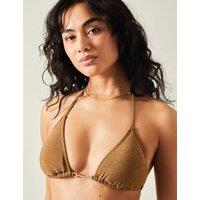ACCESSORIZE Metallic Wired Triangle Bikini Top Gold