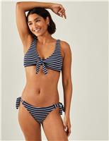 Striped Tie Detail Bikini Top