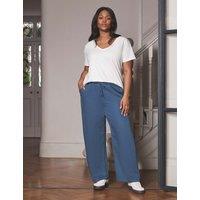 Pure Lyocell Drawstring Wide Leg Trousers