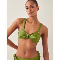Monsoon Padded Tie Detail Bikini Top Green Mix