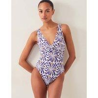 Monsoon Printed Padded V-Neck Swimsuit Blue Mix