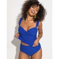 Pour Moi Sicily Polka Dot Wired Padded Tankini Top Blue Mix