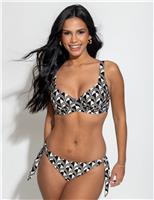 Casablanca Printed Wired Plunge Bikini Top