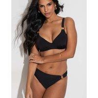 Pour Moi Samoa Printed Wired Plunge Bikini Top (C-G) Black