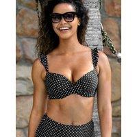 Pour Moi Sicily Polka Dot Padded Wired Bikini Top White/Black