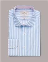 Hawes & Curtis Regular Fit Easy Iron Pure Cotton Shirt Blue Mix