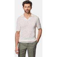 Hawes & Curtis Pure Cotton Knitted Polo Shirt Cream