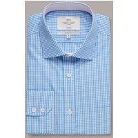 Hawes & Curtis Slim Fit Non Iron Pure Cotton Gingham Shirt Blue Mix