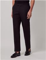 Hawes & Curtis Tailored Fit Italian Pure Linen Trousers Black