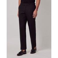 Hawes & Curtis Tailored Fit Italian Pure Linen Trousers Black