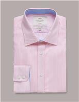Hawes & Curtis Slim Fit Non Iron Pure Cotton Striped Shirt Pink Mix