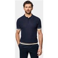 Hawes & Curtis Pure Cotton Textured Polo Shirt Navy