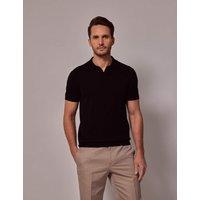 Pure Cotton Open Collar Knitted Polo Shirt