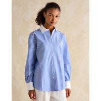 Pure Cotton Striped Collared Relaxed Shirt