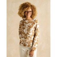 Pure Cotton Printed Slash Neck Top