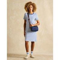 Jersey Striped Knee Length T-Shirt Dress