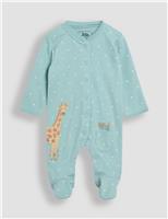 Pure Cotton Giraffe Appliqu Sleepsuit (0-12 Mths)
