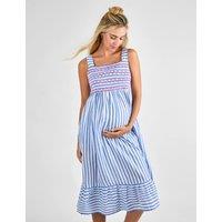 Maternity Pure Cotton Striped Midi Smock Dress