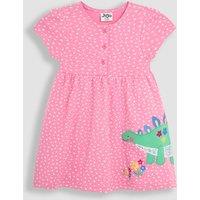 Pure Cotton Dinosaur Appliqu Dress (6 Mths - 5 Yrs)