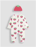 2pc Pure Cotton Strawberry Sleepsuit (0-12 Mths)