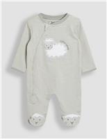 Pure Cotton Little Lamb Appliqu Sleepsuit (Newborn - 12 Mths)