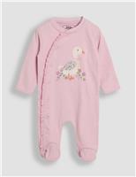 JoJo Maman Bb Pure Cotton Duck Appliqu Sleepsuit (Newborn - 12 Mths) Pink Mix