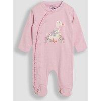 JoJo Maman Bb Pure Cotton Duck Appliqu Sleepsuit (Newborn - 12 Mths) Pink Mix