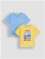 2pk Pure Cotton Surf & Sun T-Shirts (6 Mths - 5 Yrs)