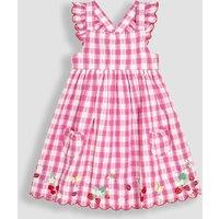 Pure Cotton Gingham Embroidered Dress (6 Mths - 5 Yrs)