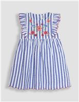 Pure Cotton Floral Embroidered Dress (6 Mths-5 Yrs)