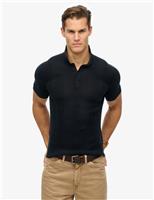 Superdry & Co Slim Fit Cotton Rich Knitted Polo Shirt Navy