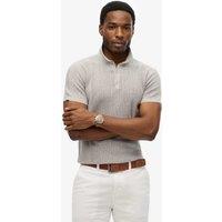 Superdry & Co Slim Fit Cotton Rich Knitted Polo Shirt Grey
