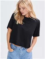 Pure Cotton Crew Neck Boxy Top