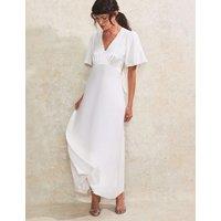 V-Neck Tie Detail Maxi Tea Dress