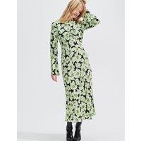 Floral Flute Sleeve Midaxi Tea Dress