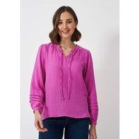 Pure Cotton Tie Neck Blouse