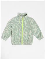 GEN Fleece Tiger Print Hooded Jacket (2-8 Yrs) Green Mix
