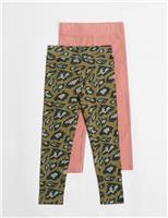 2pk Cotton Rich Leggings (2-8 Yrs)