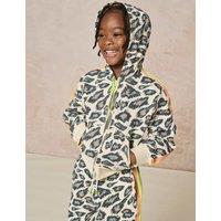 Pure Cotton Printed Oversized Zip Hoodie (2-8 Yrs)