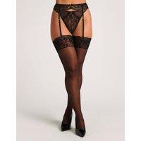 Boux Avenue 20 Denier Floral Stockings Black