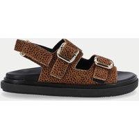 Harper Suede Leopard Print Footbed Sandals